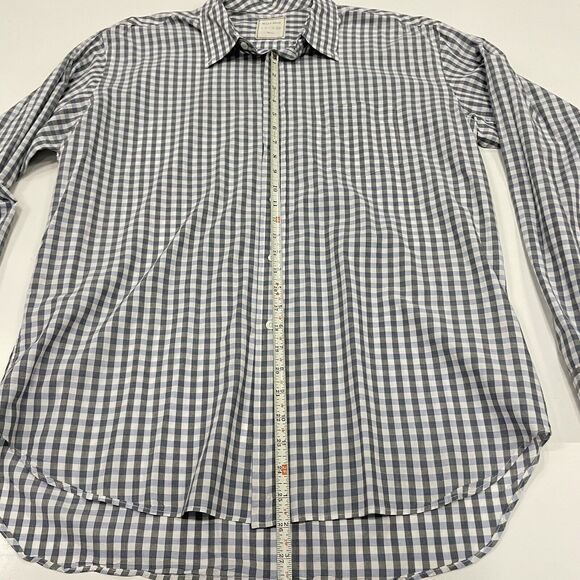 Billy Reid Men's Dress Shirt Italy Blue Gray Check Button Up Plaid Size XXL - Picture 3 of 7